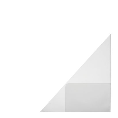 Sobres triangulares con sobres para tarjetas de visita, autoadhesivos, lámina de PP, transparentes 150 x 150 mm - lado derecho
