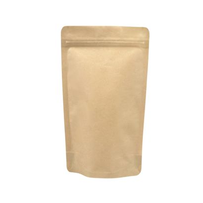 Bolsas resellabes para alimentos, papel kraft, libre de aluminio 130 x 225 mm 