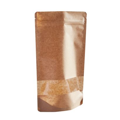 Bolsas resellabes con ventana 210 x 310 mm  | marrón 