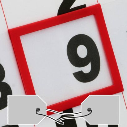 Indicador de fecha ventana clásica, con goma elástica de cierre anudada 