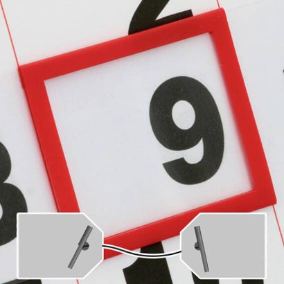 Indicador de fechas ventana clásica, con goma elástica y clavijas de metal 