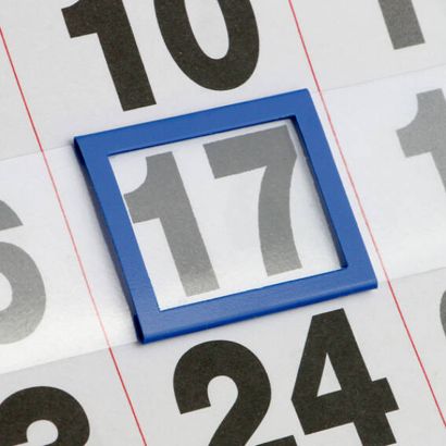 Indicador de fechas clásico E3 (20 x 28 mm interior), azul, para ancho de calendario de 300 mm 
