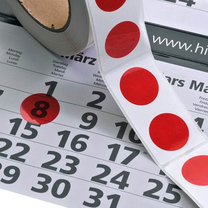 Indicador de fechas estático, rojo translúcido 