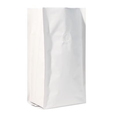Bolsa de café con válvula, blanca 