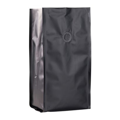 Bolsa de café con válvula, negra 
