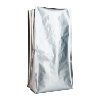Bolsa de café con fondo reforzado K-seal, plata 