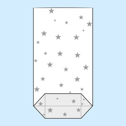 Bolsas con base plegable, lámina de OPP, Estrellas 180 x 300 mm