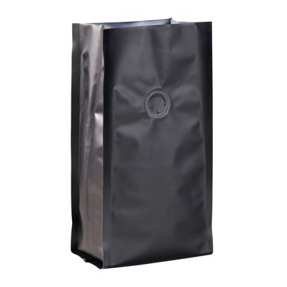 Bolsa de café con válvula, negra 245 x 100 mm 
