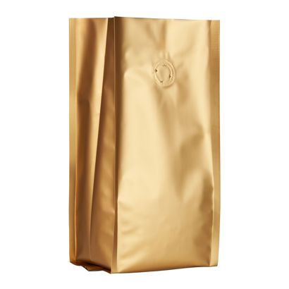 Bolsa de café con válvula, dorada 245 x 100 mm 