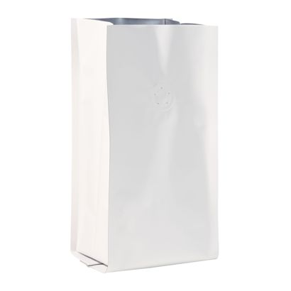 Bolsa de café con válvula, blanca 245 x 100 mm 