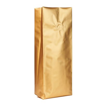 Bolsas con fuelle lateral y válvula de protección del aroma, oro 330 x 105 mm