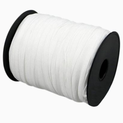 Gomas elásticas de cierre en rollo, 6 mm, blanco, extra suave (rollo de 200 m) 