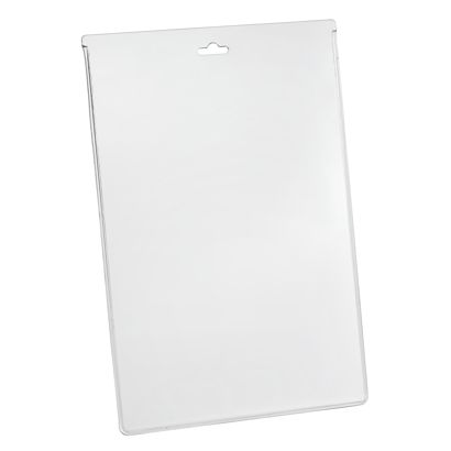 Funda tarjeta identificativa A6, vertical, PVC duro con euro slot 