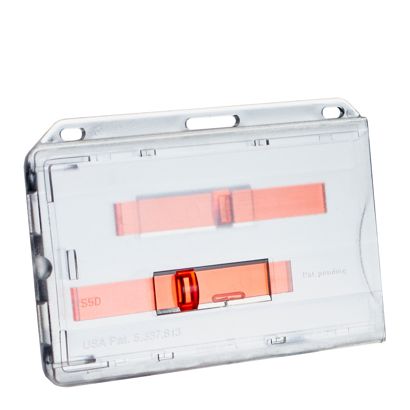Funda tarjeta identificativa para 2 tarjetas con deslizadores rojos 