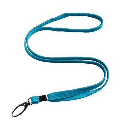 Lanyard, 10 mm de ancho azul claro  | con clip mosquetón 