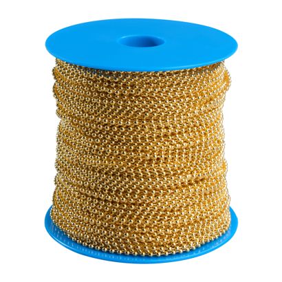 Cadenas de bolas en rollo 100 m | 2.4 mm | dorado  | metal 