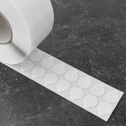 Puntos adhesivos de doble cara de acrilato puro, 1 mm de espesor, fuerte/fuerte 25 mm | 1.000 STK