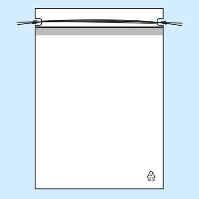 Bolsa con cordón ajustable, lámina de PE de 50 µm 100 x 120 mm