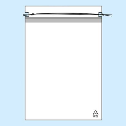 Bolsa con cordón ajustable, lámina de PE de 50 µm 250 x 320 mm
