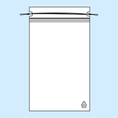Bolsa con cordón ajustable, lámina de PE de 50 µm 250 x 370 mm
