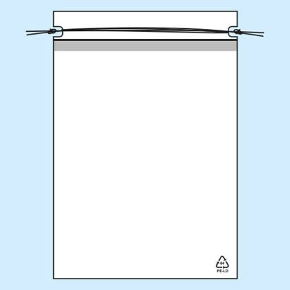 Bolsa con cordón ajustable, lámina de PE de 50 µm 300 x 370 mm