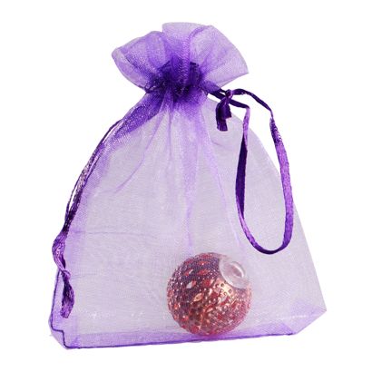 Bolsitas de organza con cierre de cinta de raso null | 75 x 100 mm