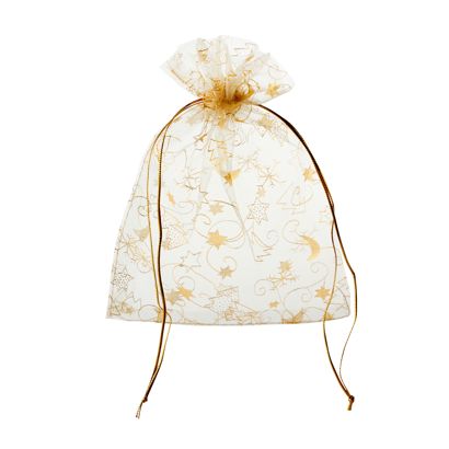 Bolsitas de organza con motivos navideños 150 x 200 mm | Navidad
