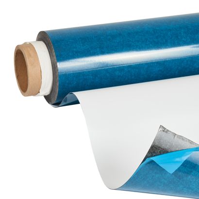 Lámina de hierro autoadhesiva, superficie de pizarra blanca, de adherencia magnética, 1.270 x 0,5 mm, rollo con 10 m 