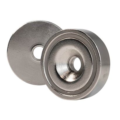 Imán de base con perforación y hundimiento, neodimio 