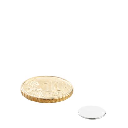 Imanes de neodimio con forma de disco 10 mm x 0,6 mm | N38, axial (paralelo a la altura)