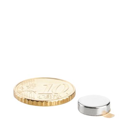 Imanes de neodimio con forma de disco, autoadhesivos null | 10 mm x 3 mm | null