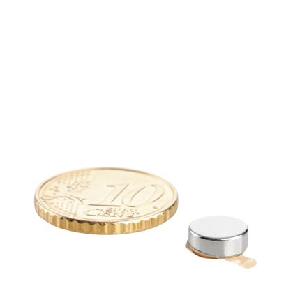 Imanes de neodimio con forma de disco, autoadhesivos null | 10 mm x 3,5 mm | null