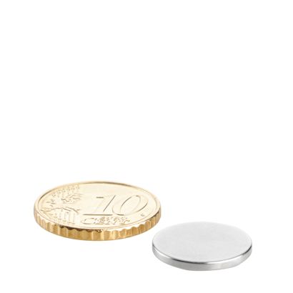 Imanes de neodimio con forma de disco, autoadhesivos null | 15 mm x 1,5 mm | null