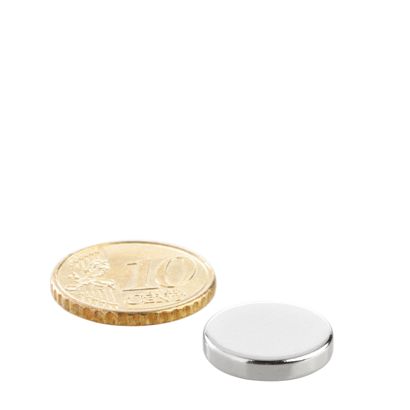 Imanes de neodimio con forma de disco 15 mm x 3 mm   | N35, axial (paralelo a la altura) 