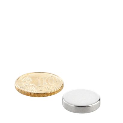 Imanes de neodimio con forma de disco 15 mm x 3,5 mm | N35, axial (paralelo a la altura)