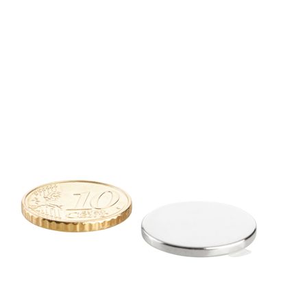 Imanes de neodimio con forma de disco, autoadhesivos null | 20 mm x 2 mm | null