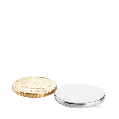 Imanes de neodimio con forma de disco, autoadhesivos null | 22 mm x 2 mm | null