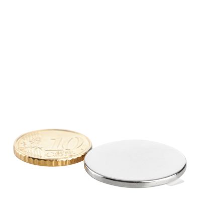 Imanes de neodimio con forma de disco, autoadhesivos null | 25 mm x 2 mm | null