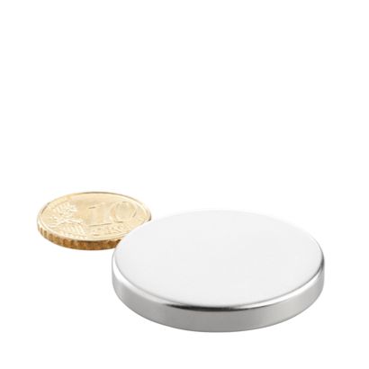 Imanes de neodimio con forma de disco 35 mm x 5 mm | N42, axial (paralelo a la altura)