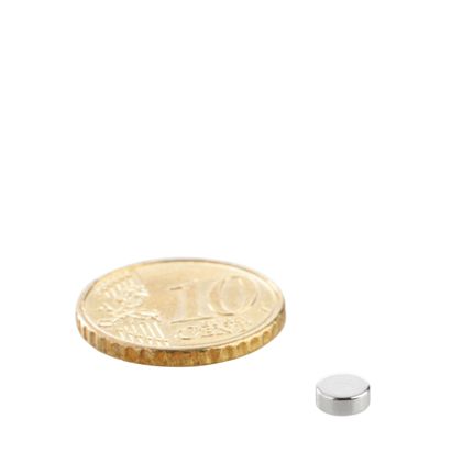 Imanes de neodimio con forma de disco 5 mm x 2 mm | N38, axial (paralelo a la altura)