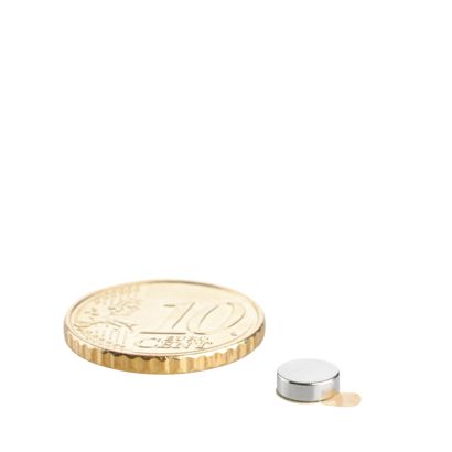 Imanes de neodimio con forma de disco, autoadhesivos null | 6 mm x 2 mm | null
