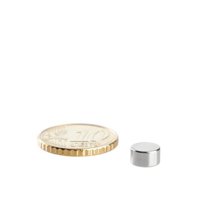 Imanes de neodimio con forma de disco 7 mm x 4 mm | N35, axial (paralelo a la altura)