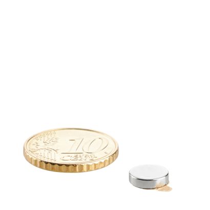Imanes de neodimio con forma de disco, autoadhesivos null | 8 mm x 2 mm | null