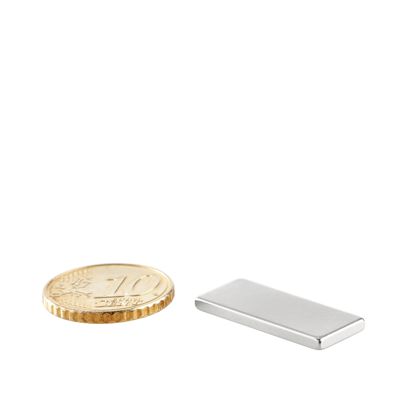 Imanes rectangulares de neodimio, niquelado 25 x 10 mm  | 2 mm
