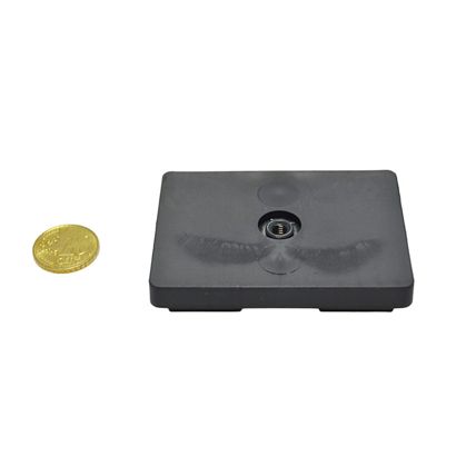 Imanes revestidos de goma, rectangulares, con agujero roscado null | M5x4,9 mm | 29,6 kg