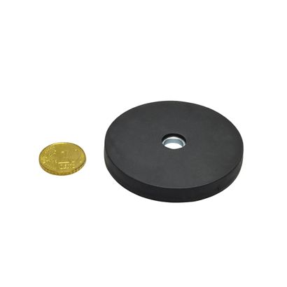 Imanes revestidos de goma con agujero cilíndrico 57 mm