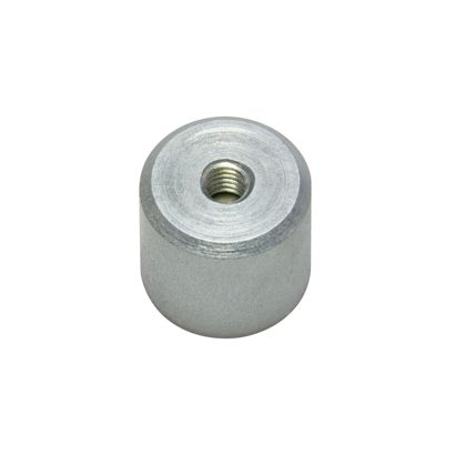 Bases magnéticas cilíndricas de AlNiCo con agujero roscado 21 mm | plata 