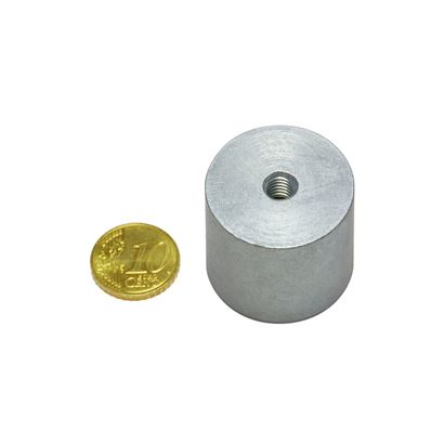 Bases magnéticas cilíndricas de AlNiCo con agujero roscado 27 mm | null