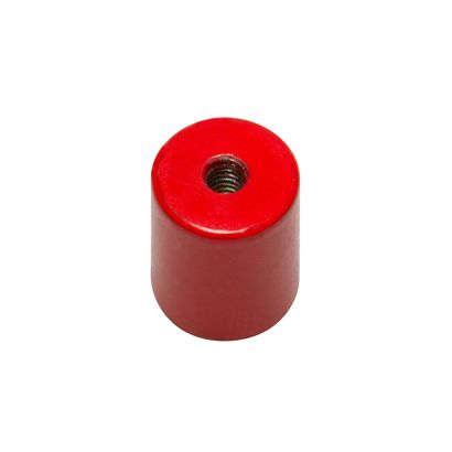 Bases magnéticas cilíndricas de AlNiCo con agujero roscado 12.5 mm | rojo 