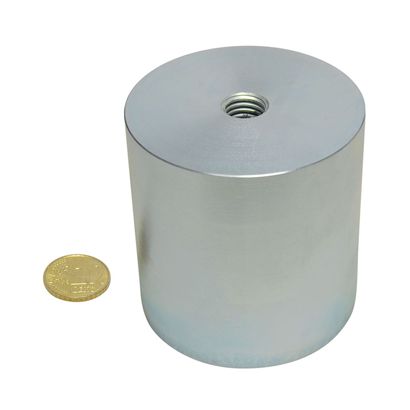 Bases magnéticas cilíndricas de neodimio con agujero roscado 63 mm | 65 mm
